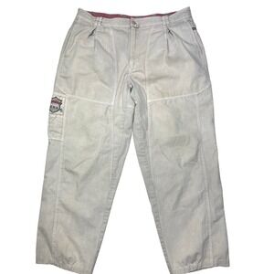Bugle Boy Cargo Pants Khaki‎ Pleated Relaxed Fit Mens Size Large